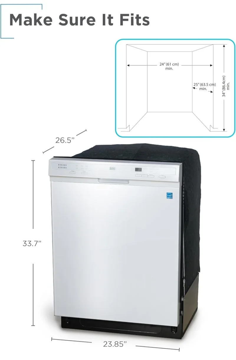 BLACK+DECKER 24" Built-In Dishwasher, 12-Place Setting Capacity with Stainless Steel Tub, Dish Washer with 6 Wash Programs, Low Noise, ENERGY STAR Certified, BDW200MW, White