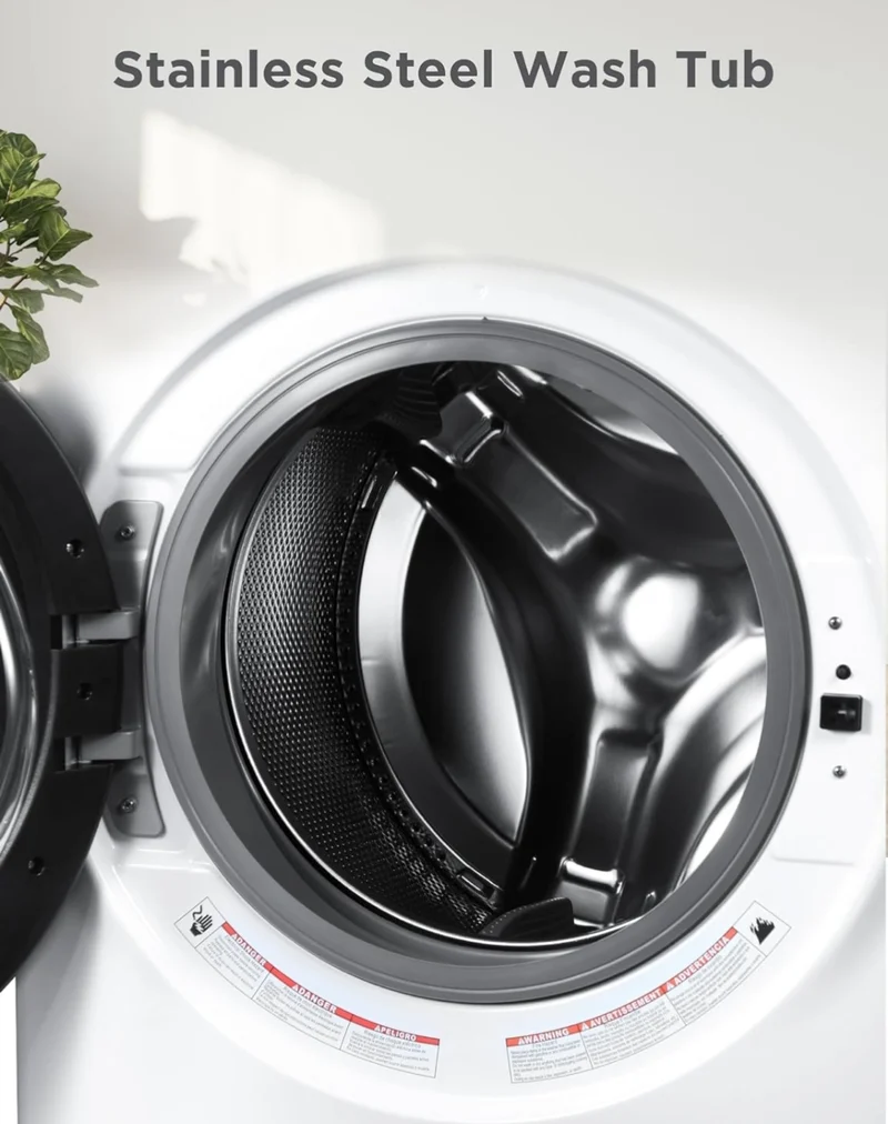 BLACK+DECKER 4.5 Cu. Ft. Front Load Washer, Full Size Washing Machine with 12 Cycles, ENERGY STAR certified Washer Machine, Hot & Cold Inlet Hoses, LED Display, 120V, BFLW45M, White