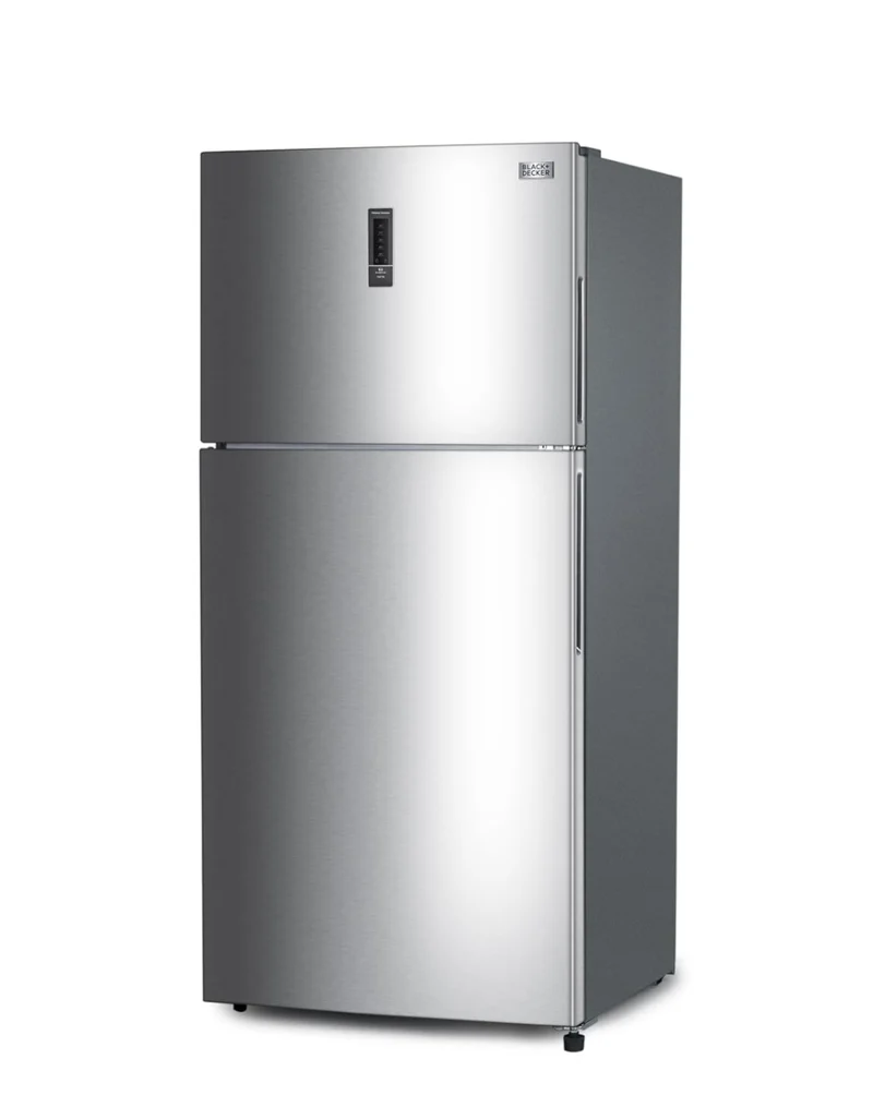 BLACK+DECKER 16.4 Cu. Ft. Top Mount Refrigerator with Freezer, 2 Door Refrigerator with Top Freezer and Separate Temperature Controls, Auto Defrost, Full Size, BR1640KS, Stainless Steel Look