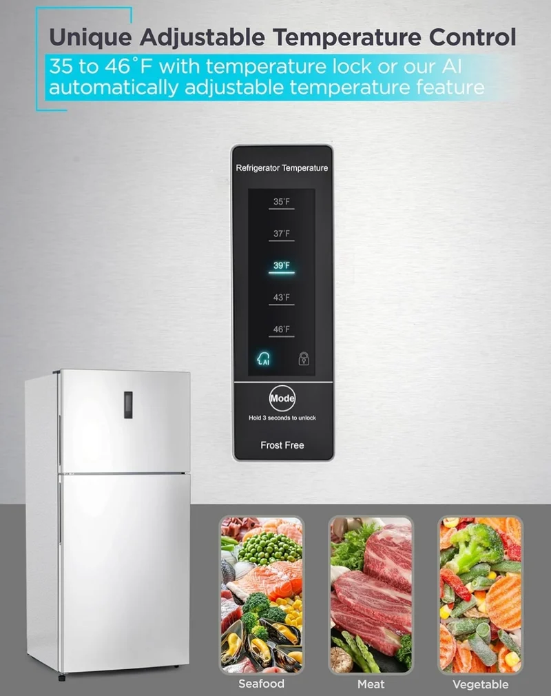 BLACK+DECKER 16.4 Cu. Ft. Top Mount Refrigerator with Freezer, 2 Door Refrigerator with Top Freezer and Separate Temperature Controls, Auto Defrost, BR1640KW, White