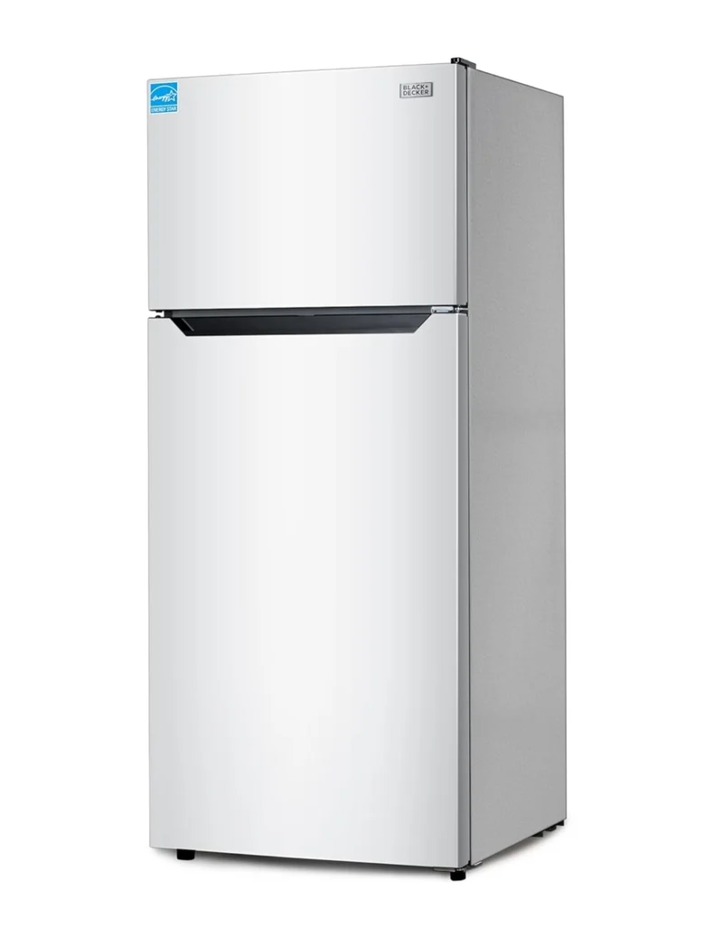 BLACK+DECKER 14.6 Cu. Ft. Top Mount Refrigerator with Freezer, 2 Door Refrigerator with Top Freezer and Adjustable Temperature Control, ENERGY STAR, BR1460HW, White
