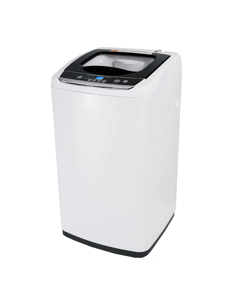 BLACK+DECKER 0.9 Cu. Ft. Portable Washer, 6.6 lb. Capacity Washing Machine for Homes & Apartments, 5 Wash Cycles, Quick Connect Sink Adapter and Drain Hose Included, Transparent Lid, BPWM09W, White