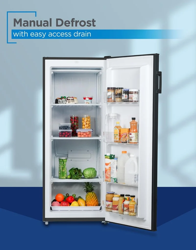 BLACK+DECKER 8.5 Cu. Ft. Upright Freezer, Stand Up Freezer with Mechanical Temperature Control, Freezer Upright with 3 Shelves and 4 Door Bins, Manual Defrost, R600a Refrigerant, BUF850LB, Black