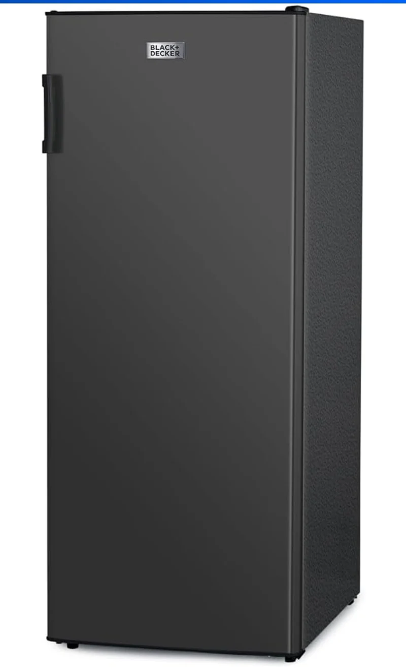 BLACK+DECKER 8.5 Cu. Ft. Upright Freezer, Stand Up Freezer with Mechanical Temperature Control,Freezer with 3 Shelves and 4 Door Bins, Manual Defrost,R600a Refrigerant, BUF850LS,Stainless Steel Look