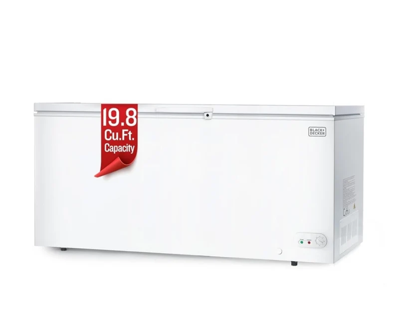 BLACK+DECKER 19.8 Cu. Ft. Chest Freezer, Deep Freezer with Top Opening, Freezer Chest with 4 Removable Storage Baskets, Mechanical Temperature Control, Manual Defrost, R600a Refrigerant,BCF1980E,White