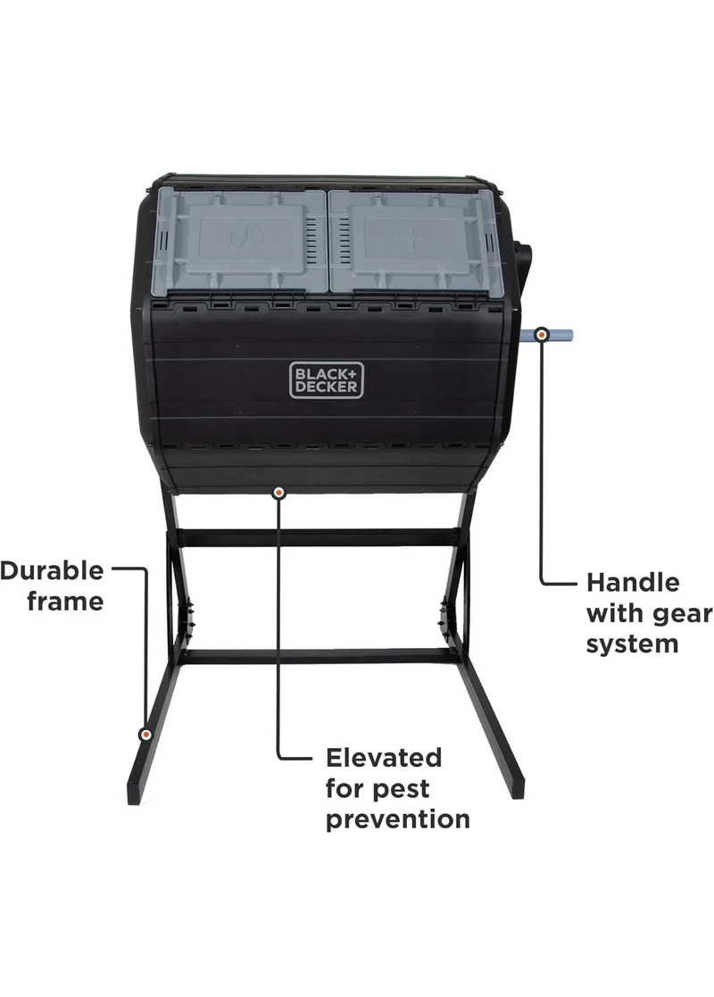 BLACK+DECKER 40-Gallon Dual Chamber Compost Tumbler Outdoor (BDSTGA9701)