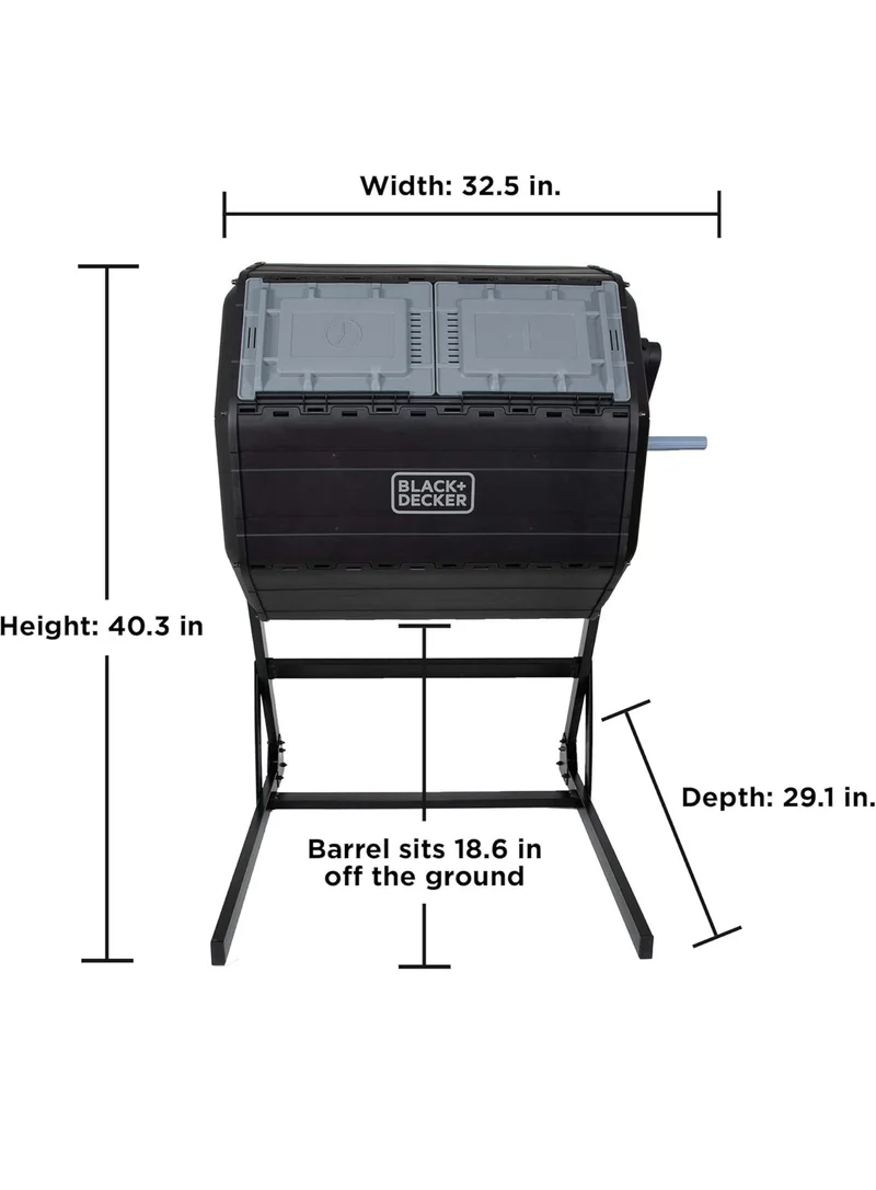 BLACK+DECKER 40-Gallon Dual Chamber Compost Tumbler Outdoor (BDSTGA9701)