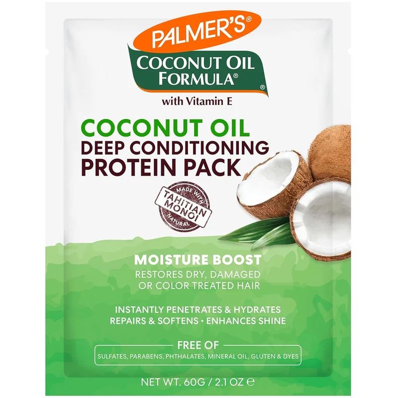 Palmer's Coconut Oil Formula Moisture Boost Protein Pack, Hair Treatment for Dry, Damaged, Over-Processed and Colored Hair, 2.1 oz (Pack of 12)