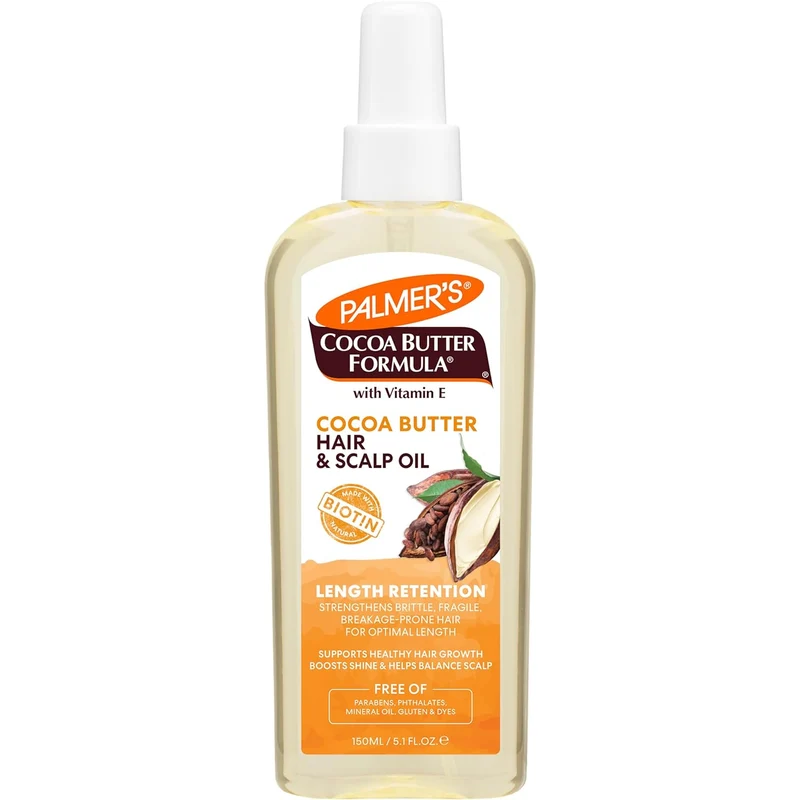 Palmer's Cocoa Butter & Biotin Length Retention Hair and Scalp Oil, 5.1 oz (Packaging May Vary)