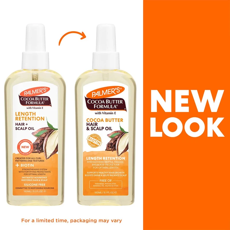 Palmer's Cocoa Butter & Biotin Length Retention Hair and Scalp Oil, 5.1 oz (Packaging May Vary)