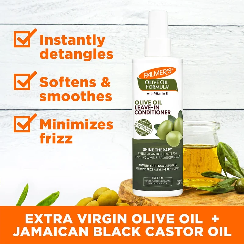 Palmer's Olive Oil Formula Leave In Conditioner Spray, Shine Therapy, Instantly Detangle, Soften and Smooth Textured and Curly Hair (8.5 0z)