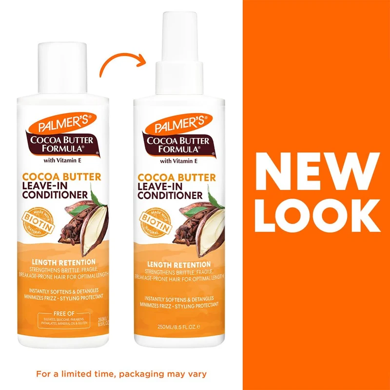 Palmer's Cocoa Butter & Biotin Length Retention Leave-In Conditioner, Strengthen, Minimize Frizz and Detangle Hair, Suitable for All Curly Hair (8.5 0z)