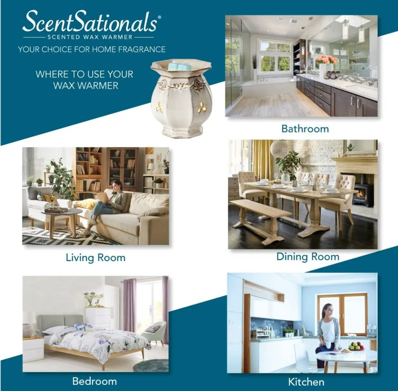 Scentsationals Wax Warmer Boho Collection, Scented Wax Cube Melter, Electric Fragrance and Oil Burner - (Succulent Bowl)