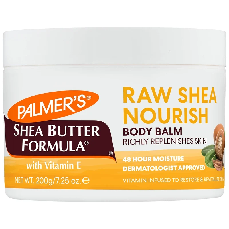 Palmer's Shea Butter Formula Raw Shea Butter Balm w/ Vitamin E, Nourishing Body Moisturizer for Rough, Dry Skin, 7.25 oz (Pack of 2)