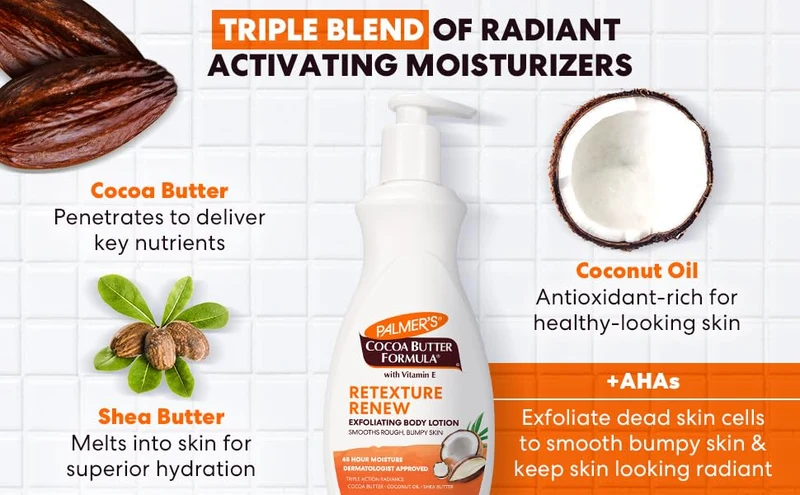 Palmer's Cocoa Butter Formula Retexture & Renew Exfoliating Body Lotion for Rough & Bumpy Skin - (13.5 oz)