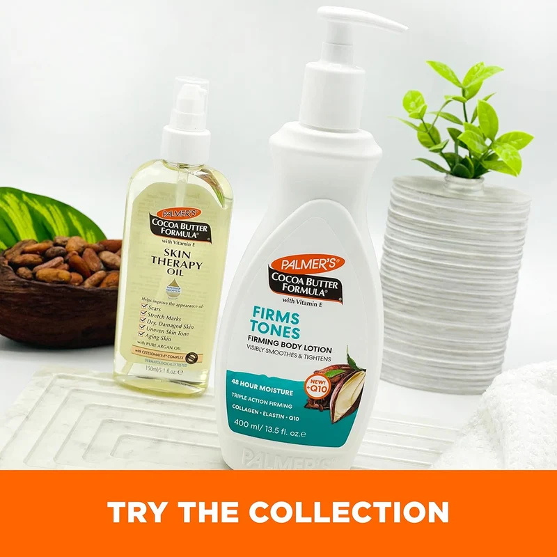 Palmer's Cocoa Butter Formula Skin Firming Body Lotion, Toning & Tightening Cream with Q10, Collagen & Elastin - (13.5 Oz.)