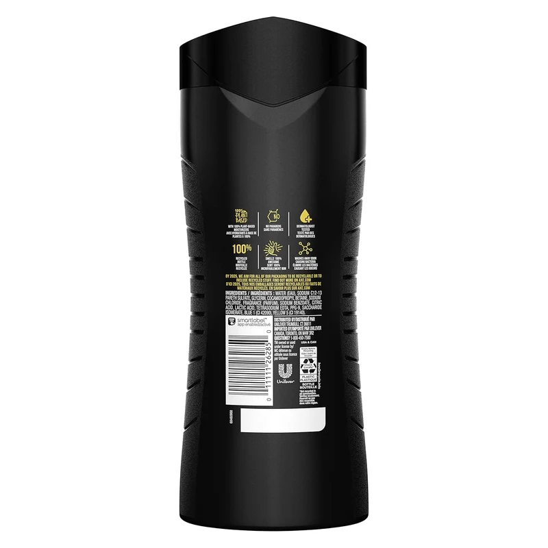 AXE Body Wash Apollo Long Lasting Freshness Sage & Cedarwood Men's Body Wash with Odor-Busting Prebiotics - 16 oz (Pack of 4)