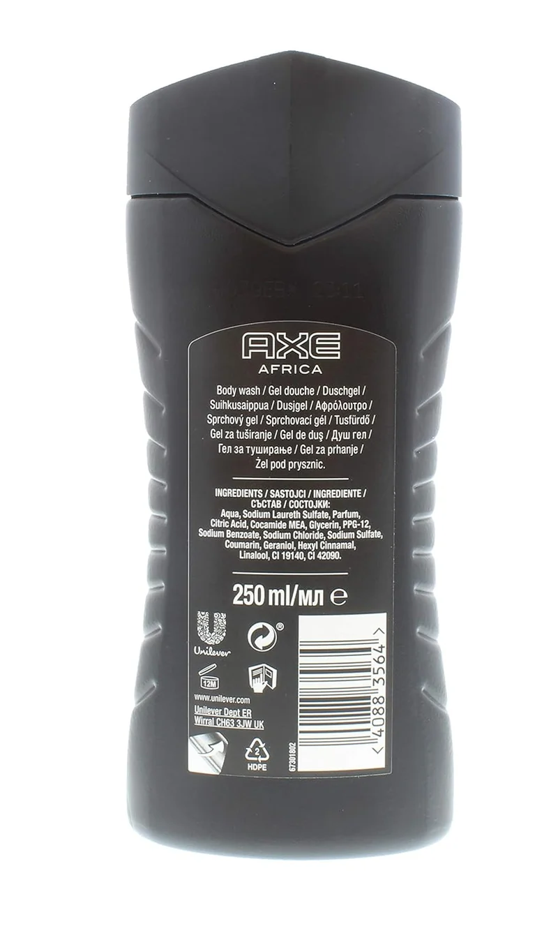 Axe Africa Energy Boost Body Wash - Squeezed Mandarin and Sandalwood Scent - (Pack of 2)