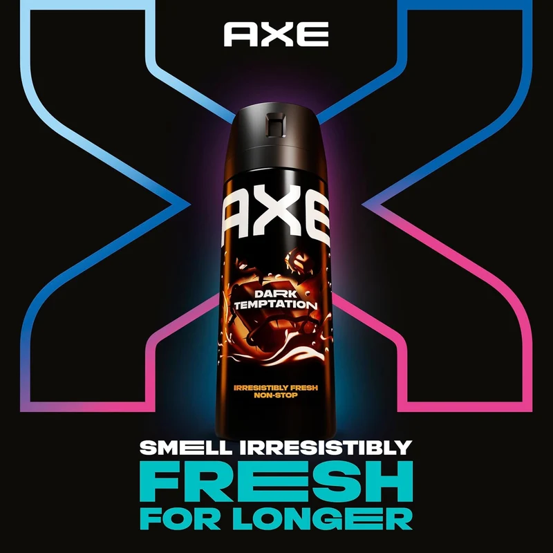 AXE Body Spray Deodorant Dark Temptation for Long Lasting Odor Protection Deodorant for Men Formulated Without Aluminum - 4.0 oz (Pack of 2)