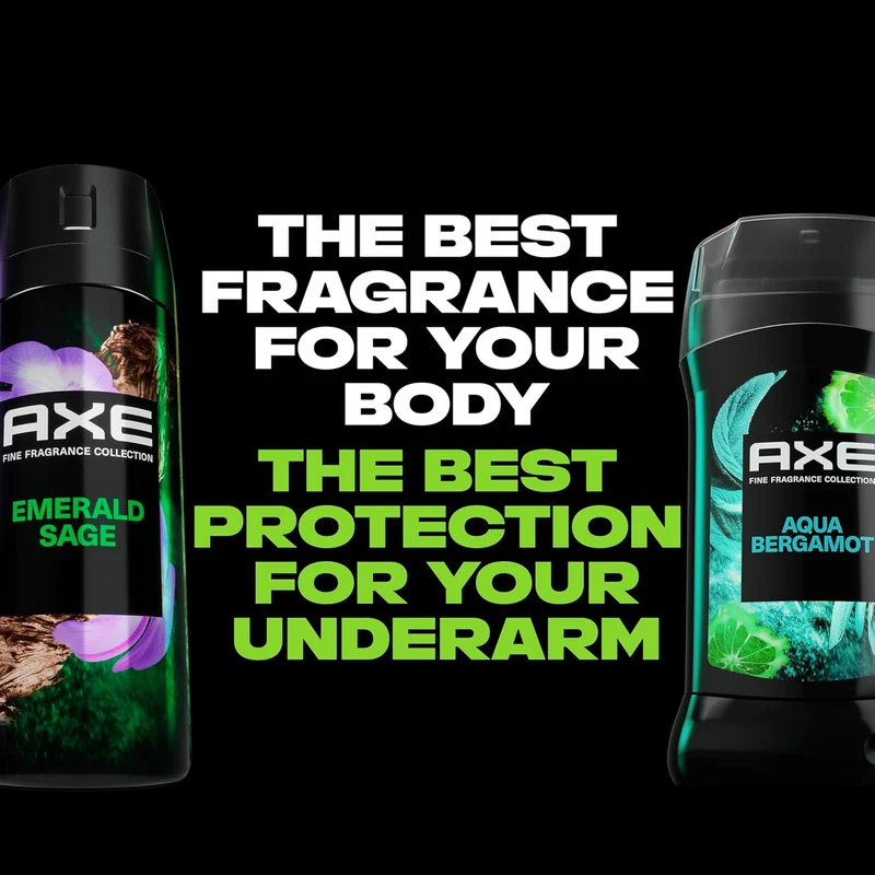 AXE Fine Fragrance Collection Premium Deodorant Body Spray for Men Emerald Sage with 72H Odor Protection - 4 oz (Pack of 3