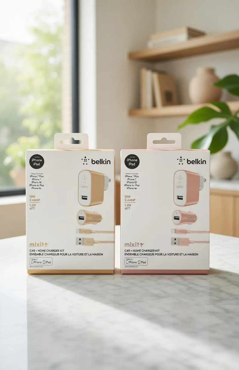 Belkin Mixit Car + Home Charger Kits - Gold & Pink - USB (2 Sets)