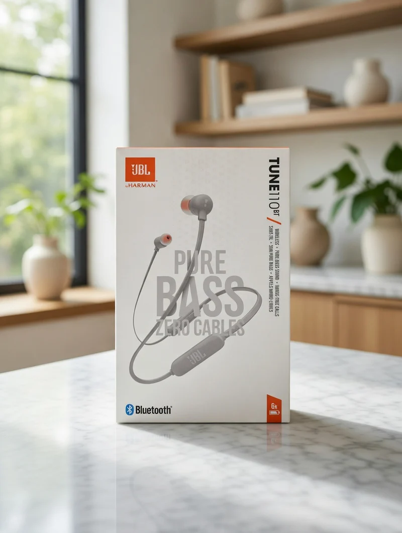 JBL Tune 110BT Wireless Earbuds, Pure Bass Sound, 6-Hour Battery