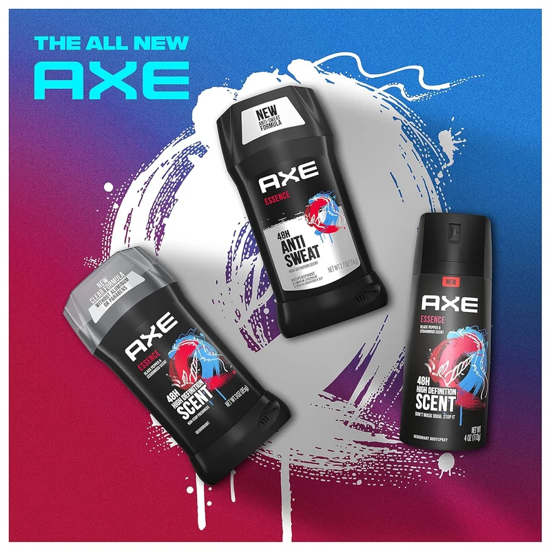 AXE Antiperspirant Deodorant For Men 48H Sweat And Odor Protection - Essence Black Pepper And Cedarwood Scent- 2.7oz (Pack of 2)