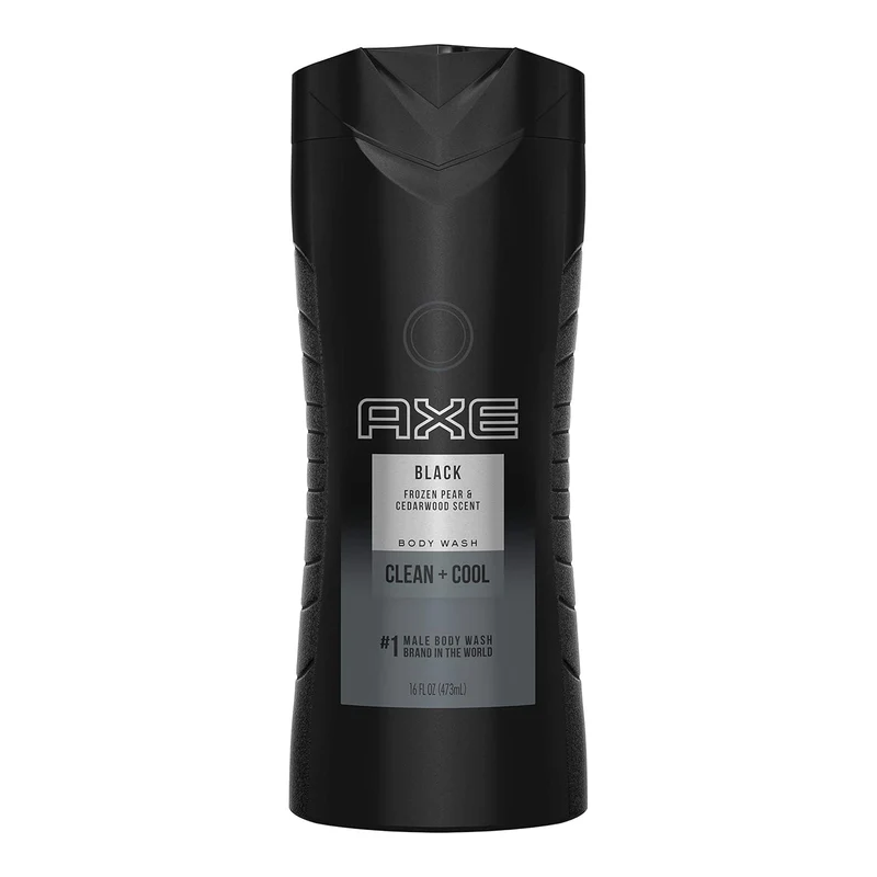 AXE Body Wash 12h Refreshing Scent Cleanser Black Frozen Pear and Cedarwood Men's Body Wash - 100% Plant-Based Moisturizers (16 oz)