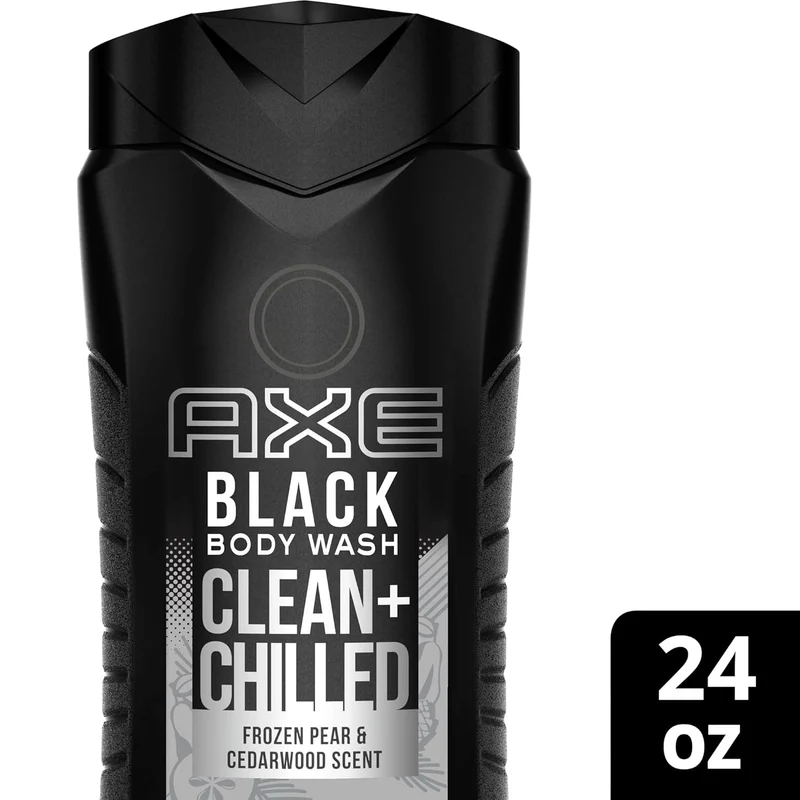 AXE Body Wash 12h Refreshing Scent Cleanser Black Frozen Pear and Cedarwood Men's Body Wash - 100% Plant-Based Moisturizers (16 oz)