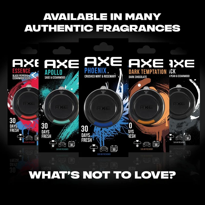 AXE 3D Hanging Gel Car Air Freshener (Dark Temptation Scent ) Pack of 3