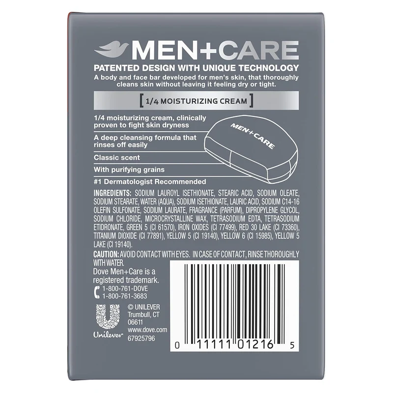 Dove Men+Care Men's Bar Soap More Moisturizing Than Bar Soap Deep Clean Effectively Washes Away Bacteria (Pack of 6)