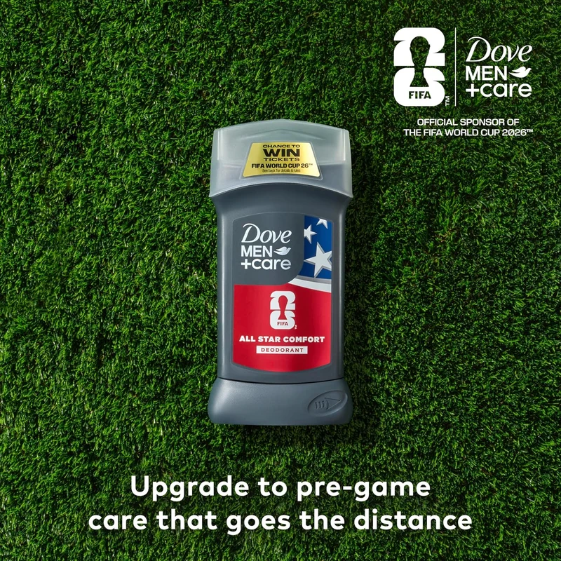 Dove Men+Care Limited Edition FIFA Deodorant Stick for Men All Star Comfort for 72H Protection Neutralizes Odor - 3.0 oz (Pack of 2)