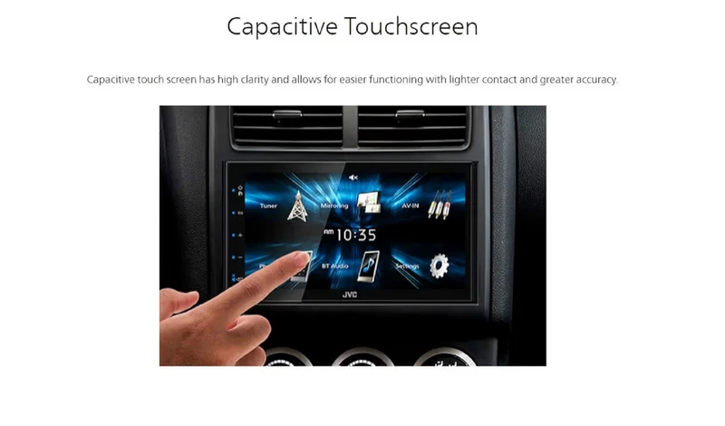 JVC KW-M150BT Bluetooth Car Stereo Receiver with USB Port – 6.75" Touchscreen Display - AM/FM Radio - MP3 Player Double DIN – 13-Band EQ (Black)