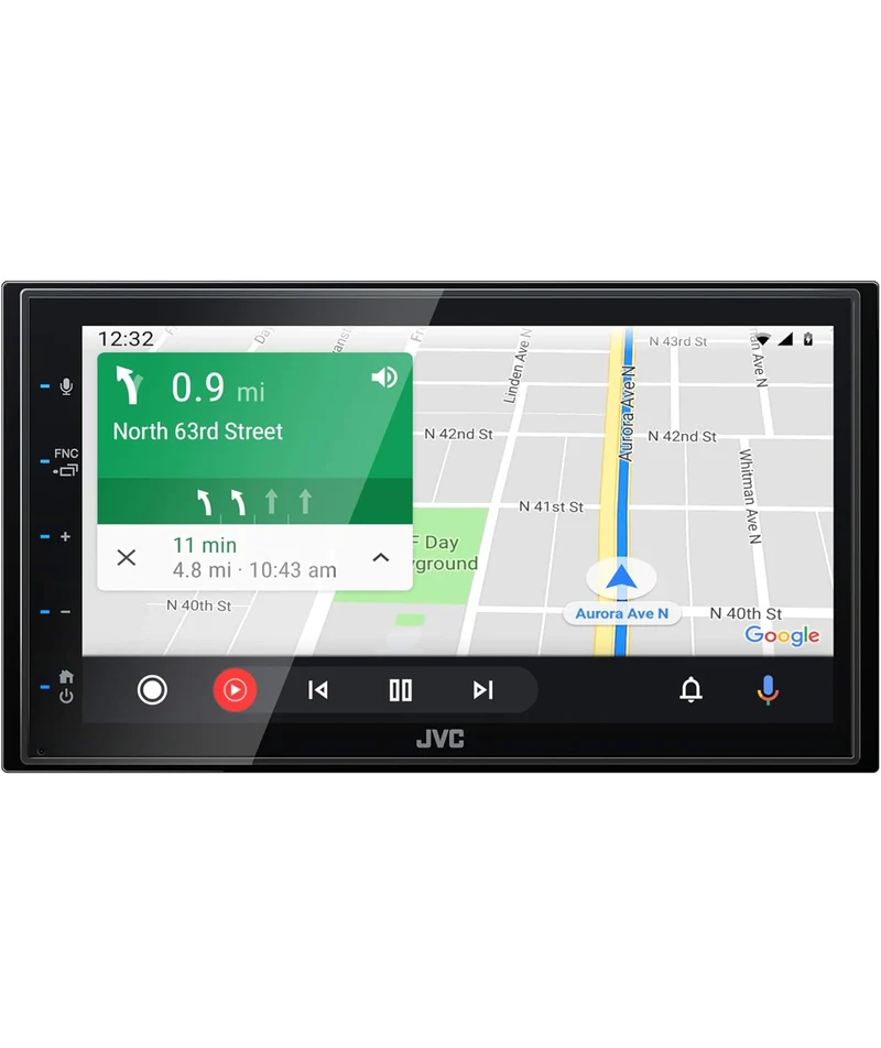 JVC KW-M560BT Apple CarPlay Android Auto Multimedia Player w/ 6.8" Capacitive Touchscreen, Bluetooth Audio and Hands Free Calling, MP3 Player, Double DIN, 13-Band EQ, SiriusXM, AM/FM Car Radio