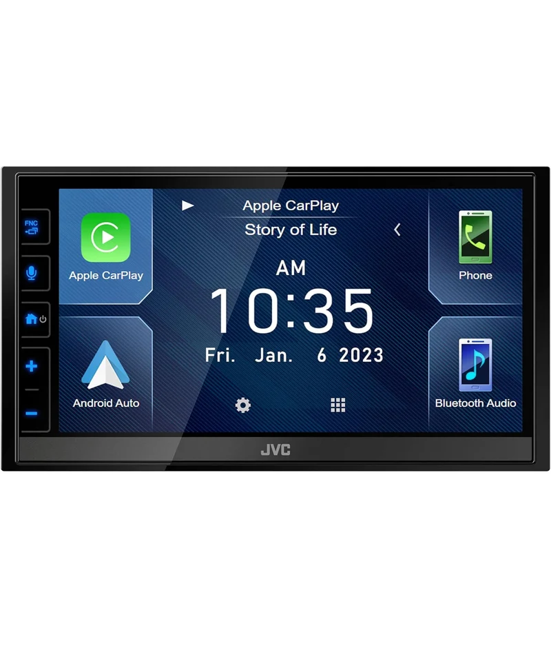 JVC KW-M780BT Apple CarPlay Android Auto Digital Media Player, Double Din, 6.8 Inch LCD Touchscreen, AM/FM, Bluetooth, MP3 Player, USB Port, iDatalink Maestro, SiriusXM, Class D Amp, Car Radio
