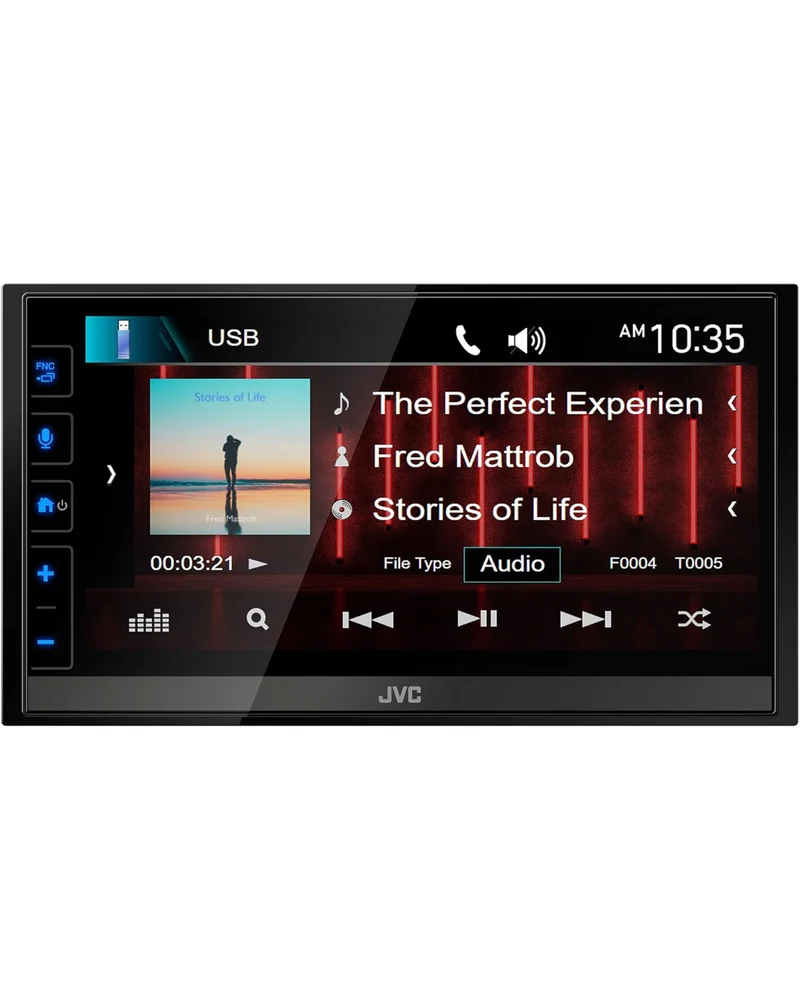 JVC KW-M780BT Apple CarPlay Android Auto Digital Media Player, Double Din, 6.8 Inch LCD Touchscreen, AM/FM, Bluetooth, MP3 Player, USB Port, iDatalink Maestro, SiriusXM, Class D Amp, Car Radio