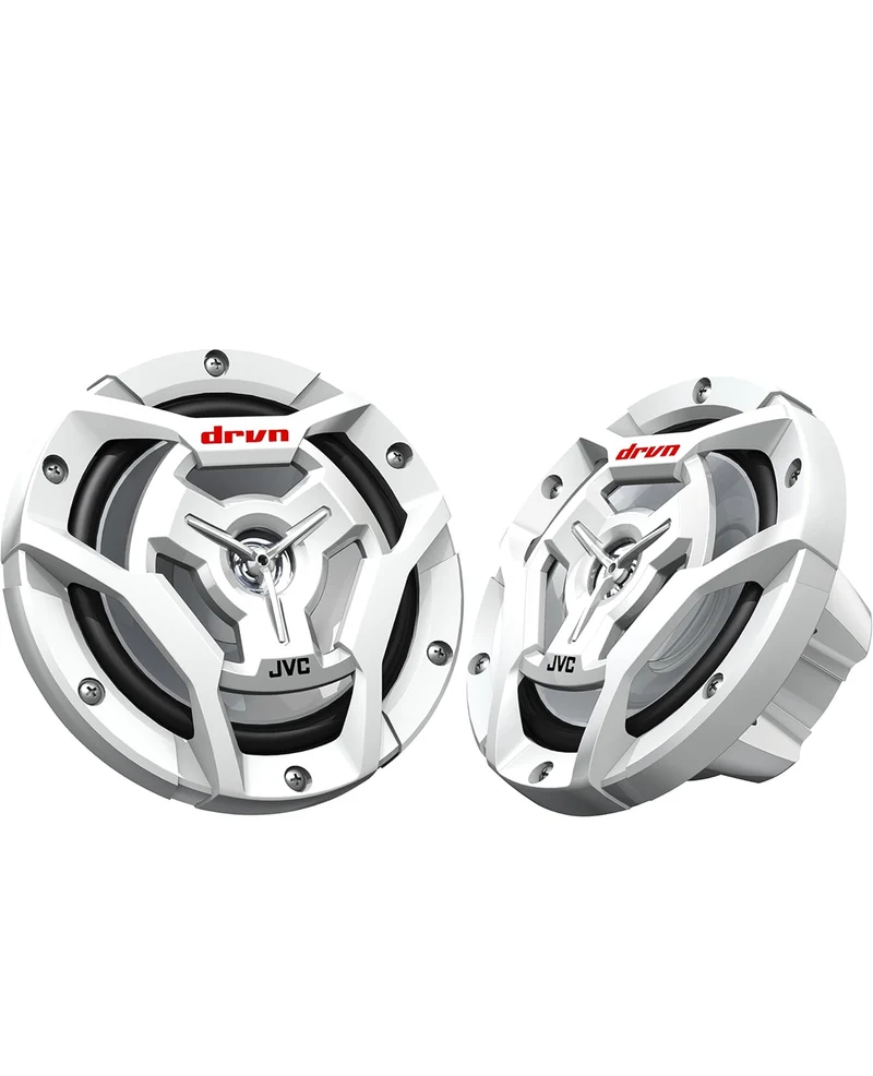 JVC CS-DR6200M Marine 6.5" 2-Way Coaxial Speaker - Set of 2 (White) featuring Water Resistant Woofers / UV Resistant Grilles / Max Power 150W