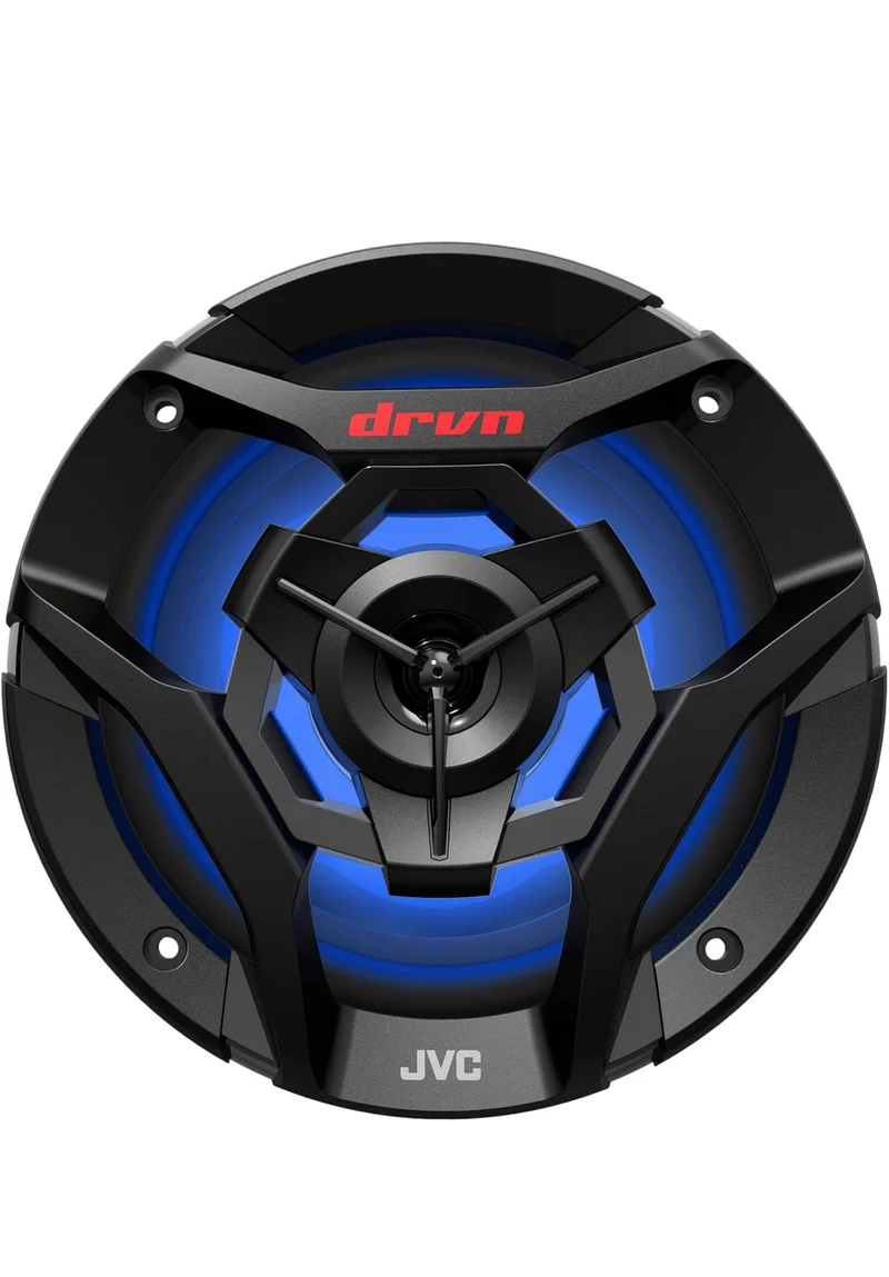 JVC CS-DR621MWL 6.5 Inch Car & Marine, Motor Sports, Car Audio Stereo 2- Way Speakers with Cool Built in RGB LED Lights, Weatherproof IPX5, 260 Watts, UV Protected Grills Included - White