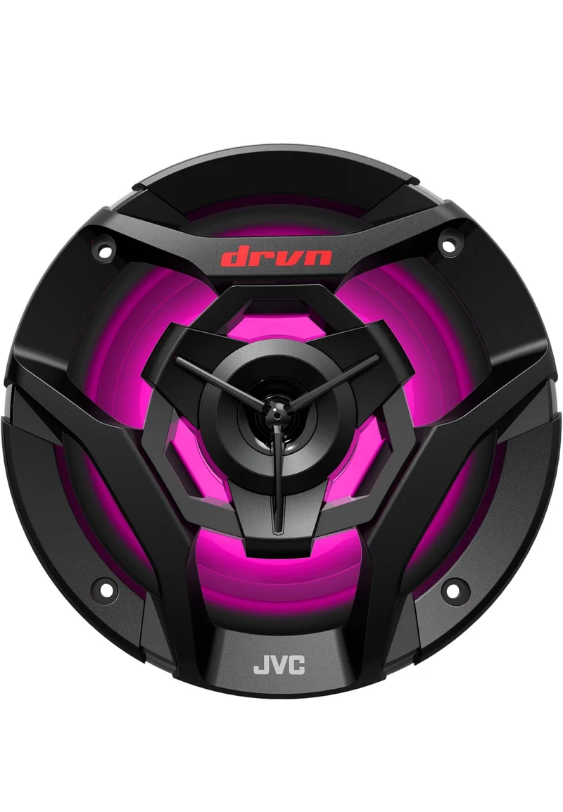JVC CS-DR621MWL 6.5 Inch Car & Marine, Motor Sports, Car Audio Stereo 2- Way Speakers with Cool Built in RGB LED Lights, Weatherproof IPX5, 260 Watts, UV Protected Grills Included - White