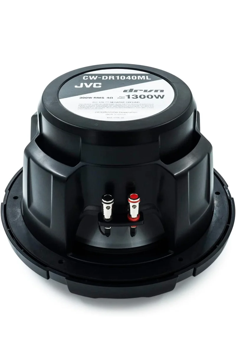 JVC CW-DR1040ML 10-Inch RGB Illunimanation Outdoor Marine/Car Audio Subwoofer - 1,300 Watt Single Black Waterproof Bass Loud Speaker for Marine Stereo Sound System