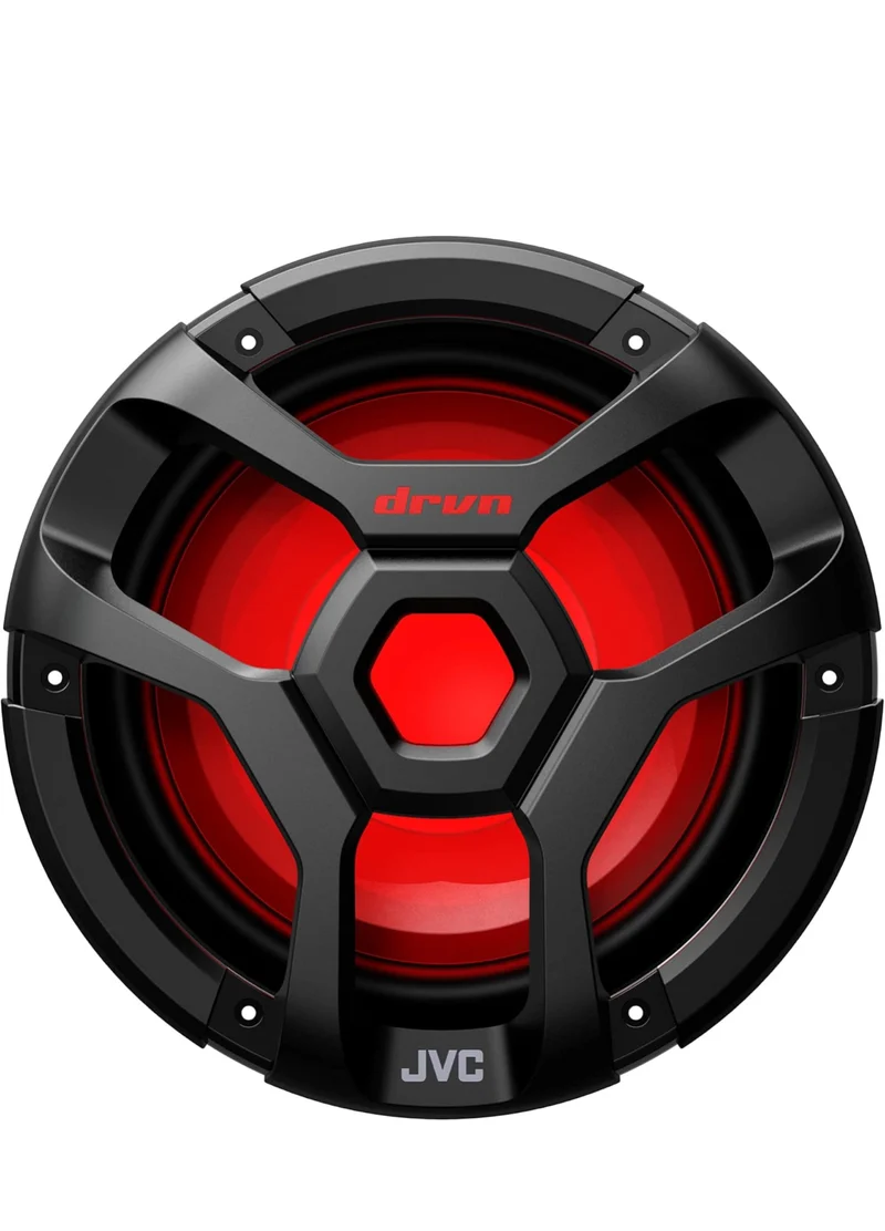 JVC CW-DR1040ML 10-Inch RGB Illunimanation Outdoor Marine/Car Audio Subwoofer - 1,300 Watt Single Black Waterproof Bass Loud Speaker for Marine Stereo Sound System