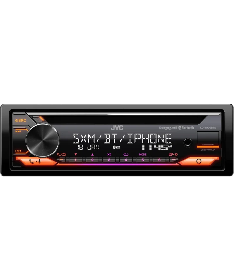 JVC KD-T920BTS Car Stereo with Bluetooth, Front USB, AUX, Amazon Alexa, SiriusXM Radio Ready, Hi-Power Amplifier