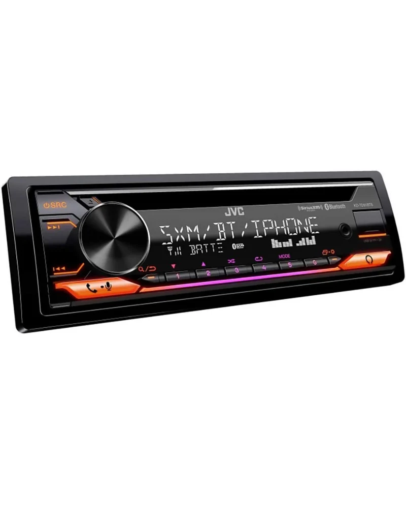 JVC KD-TD91BTS Bluetooth Car Stereo Receiver with USB Port – 2-Line LCD Display, AM/FM Radio – CD and MP3 Player - Amazon Alexa Enabled – Single DIN - 13-Band EQ (Black)