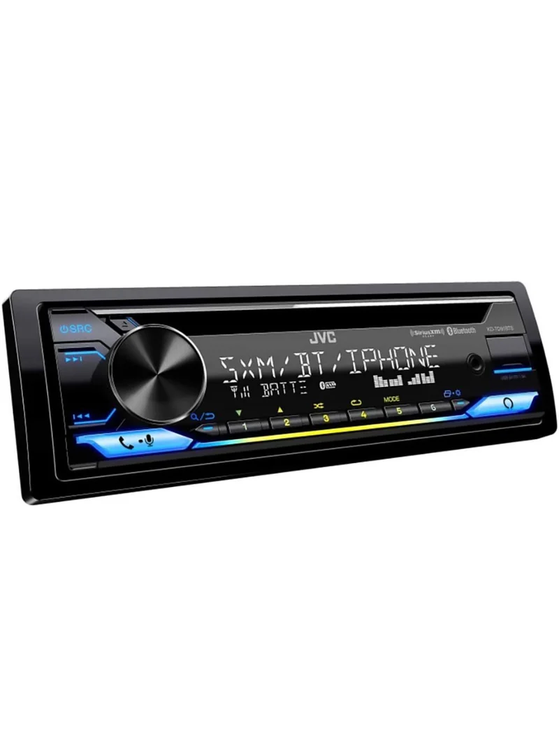 JVC KD-TD91BTS Bluetooth Car Stereo Receiver with USB Port – 2-Line LCD Display, AM/FM Radio – CD and MP3 Player - Amazon Alexa Enabled – Single DIN - 13-Band EQ (Black)