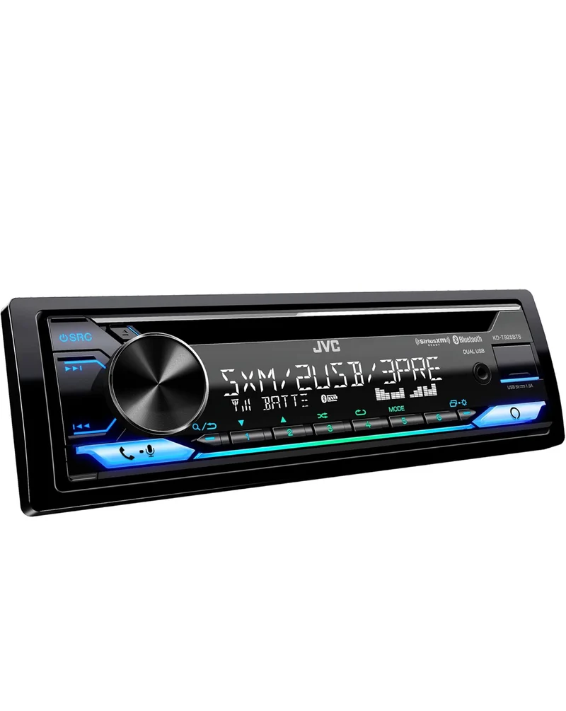 JVC KD-T925BTS Bluetooth Car Stereo Receiver with USB Port – LCD Display - AM/FM Radio - MP3 Player - Double DIN – 13-Band EQ (Black)