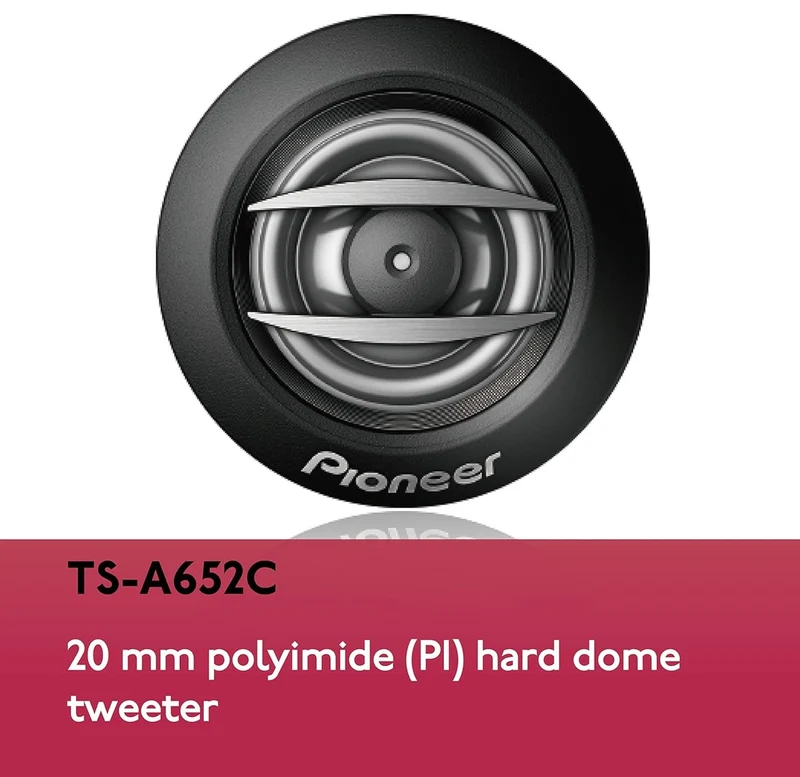 PIONEER TS-A652C, 2-Way Car Audio Speakers, Full Range, Clear Sound Quality, Easy Installation and Enhanced Bass Response, 6.5” Speakers