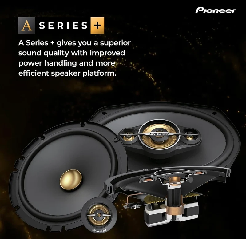 Pioneer TS-A6991FH, 5-Way Coaxial Car Audio Speakers, Full Range, Clear Sound Quality, Easy Installation and Enhanced Bass Response, Deep Basket 6” x 9” Oval Speakers