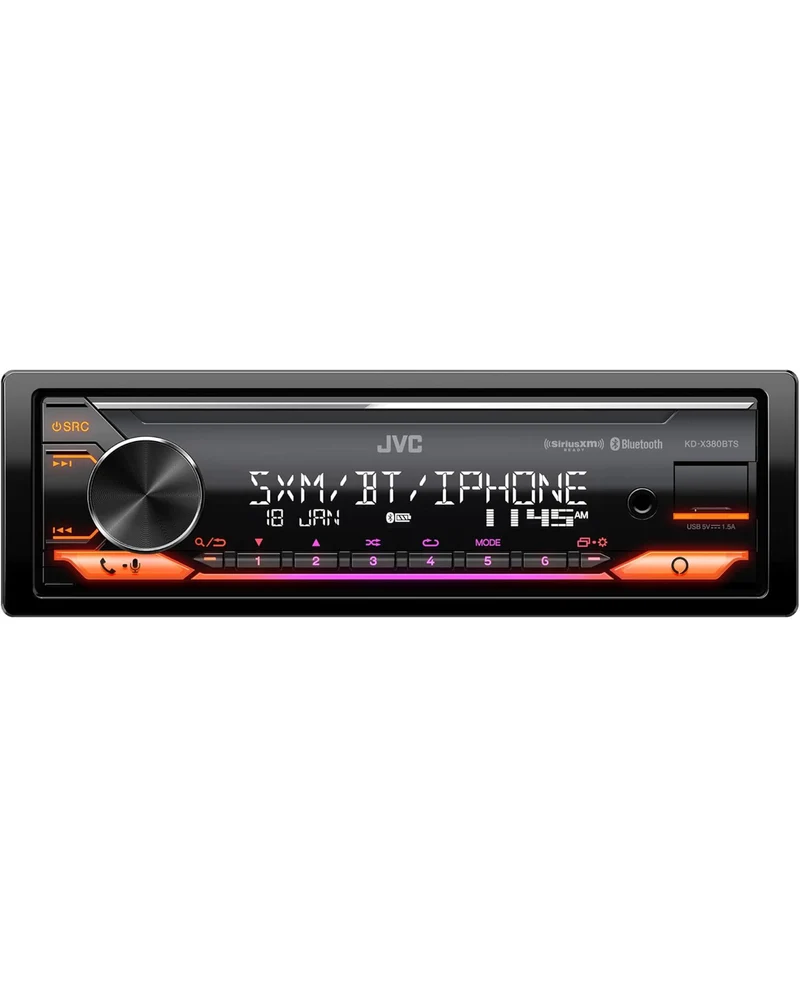 JVC KD-X380BTS Digital Media Car Receiver Featuring Bluetooth, USB, SiriusXM, Amazon Alexa