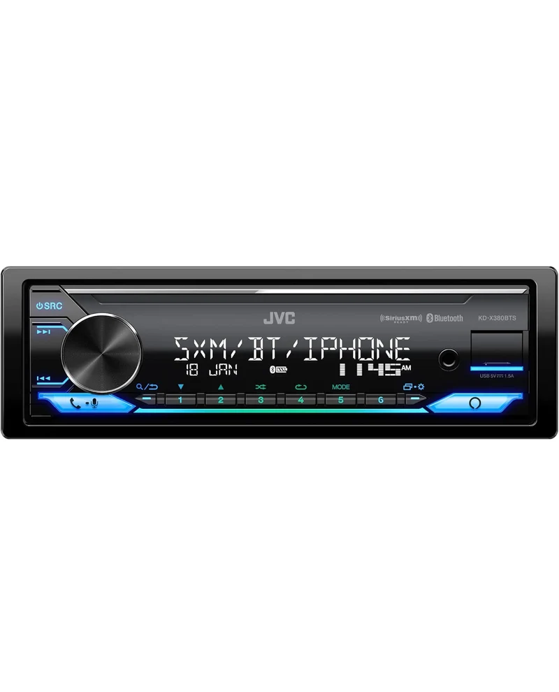 JVC KD-X380BTS Digital Media Car Receiver Featuring Bluetooth, USB, SiriusXM, Amazon Alexa