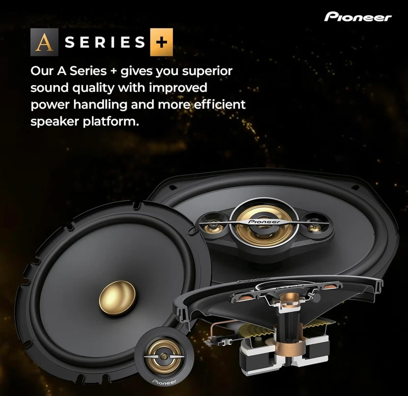 Pioneer TS-A6991F, 5-Way Coaxial Car Audio Speakers, Full Range, Clear Sound Quality, Easy Installation and Enhanced Bass Response, Deep Basket 6” x 9” Oval Speakers